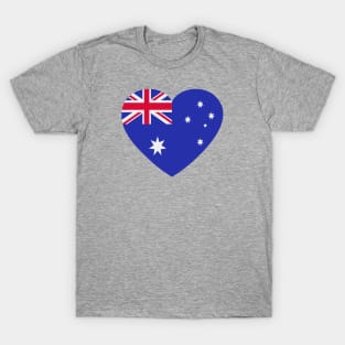 I Love Australia // Heart-Shaped Australian Flag T-Shirt